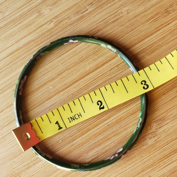 Vintage Cloisonne Enamel Bracelet With Pink Flowers - Picture 5 of 5
